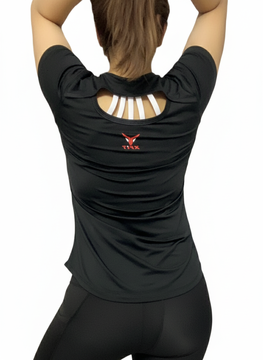 Women’s Black Gym Therapy Printed Tee Shirt by Xfit