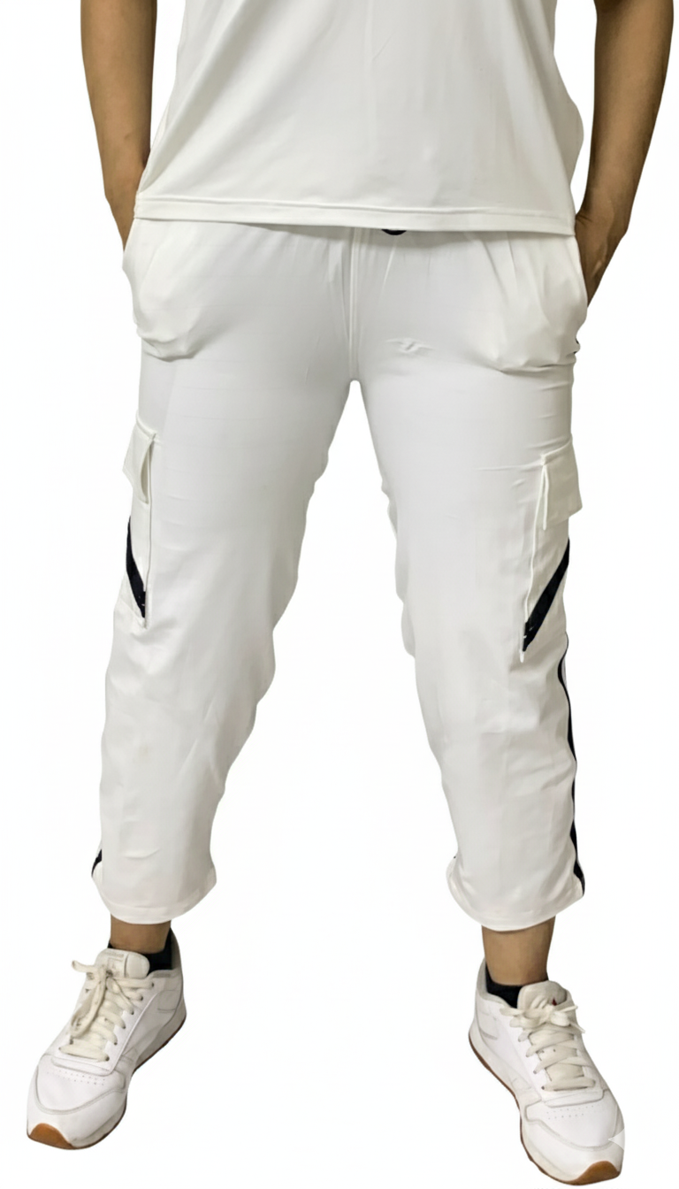 White Cargo Pocket Stripe