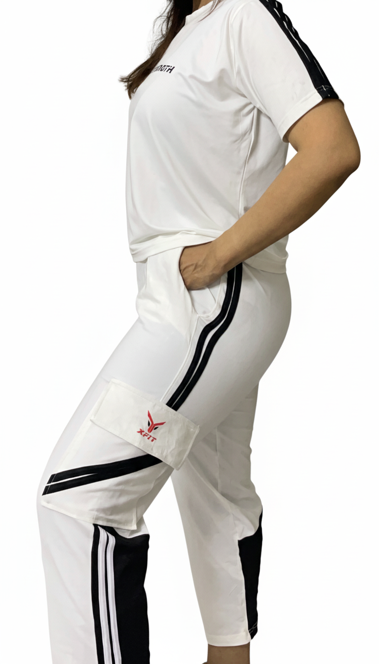 White Cargo Pocket Stripe