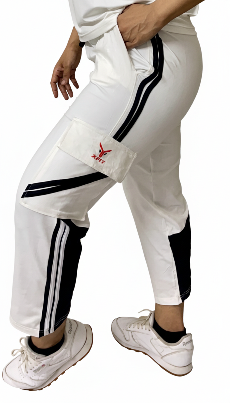 White Cargo Pocket Stripe