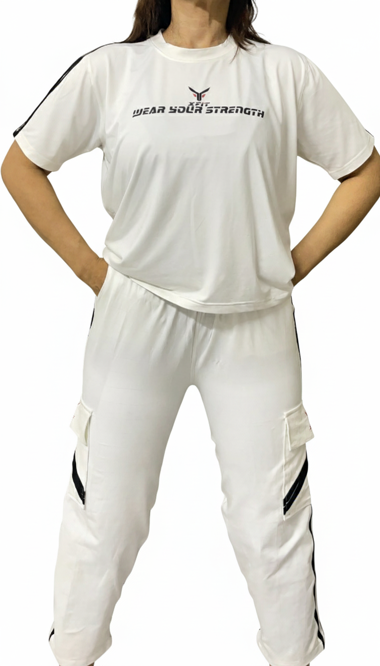 White Cargo Pocket Stripe