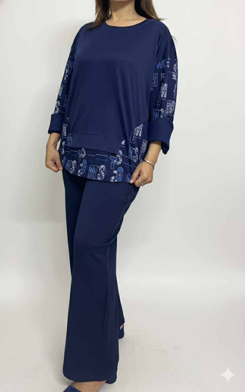 Luxury Style Layered Top with Blue Flapper