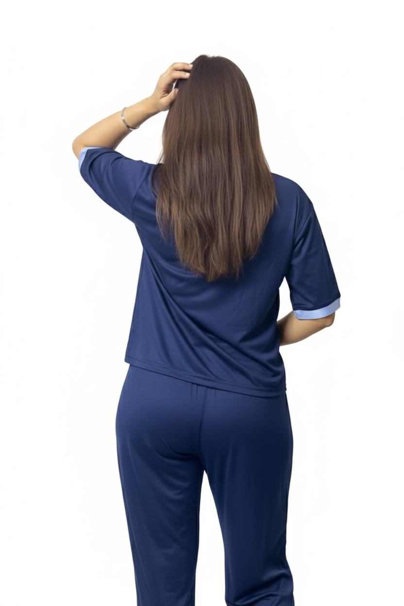 Motivational Barbell Slogan Workout Tee with Flared Trouser