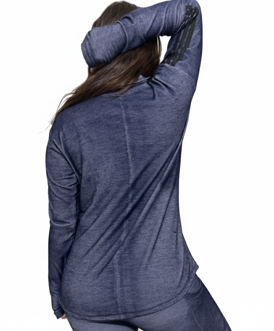 Textured Blue Zip-Up Athleisure Co-Ord