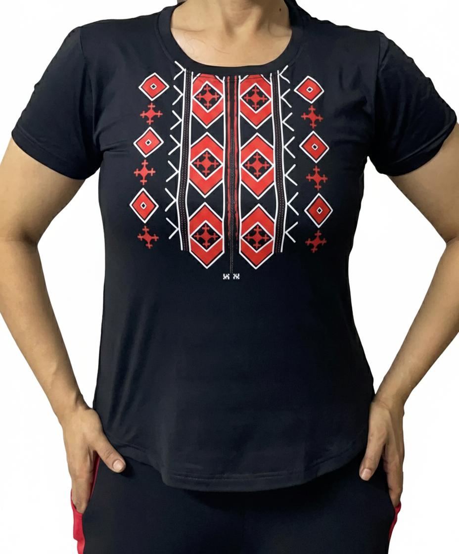 Cultural Vibes Ajrak Print Tee Shirts
