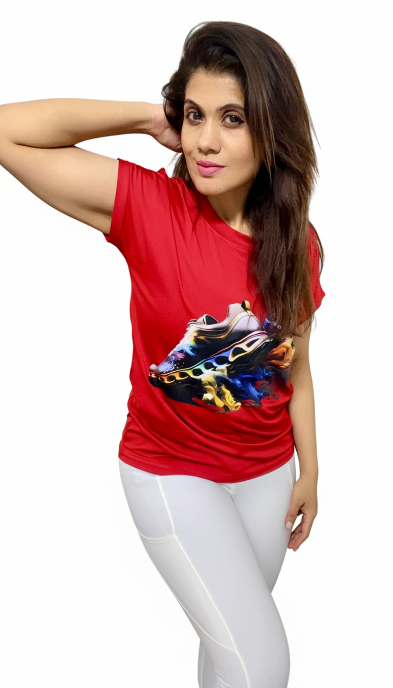 Foot Print Graphic Tee Shirt