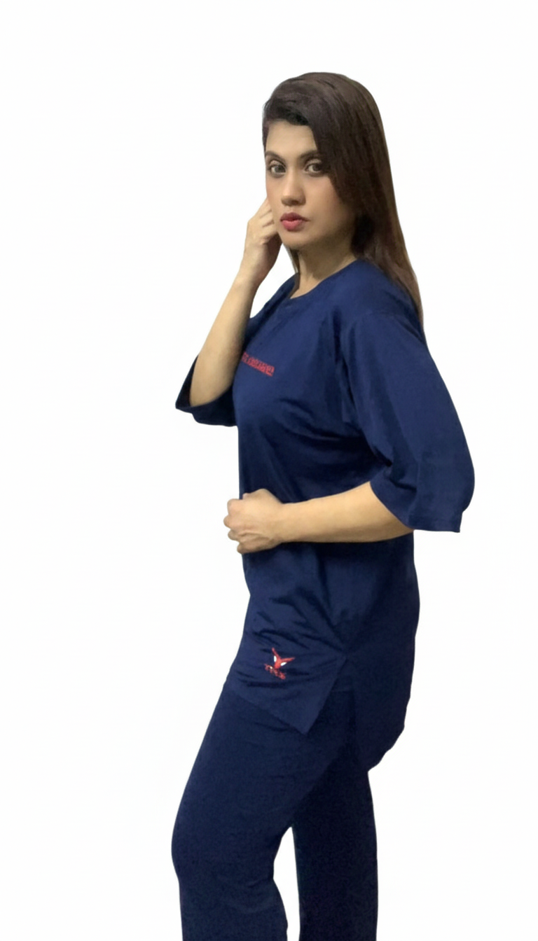 Women's Navy Oversized Active Wear Set