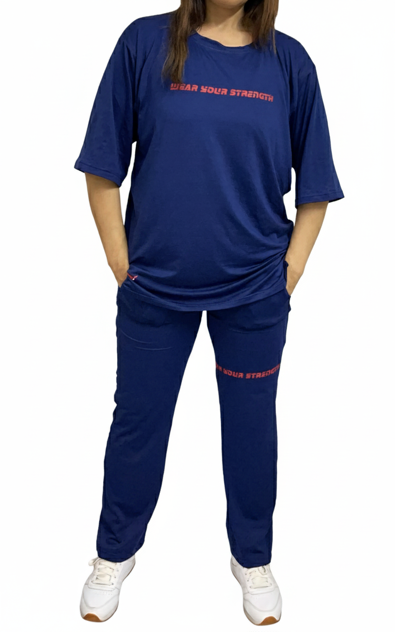 Women's Navy Oversized Active Wear Set