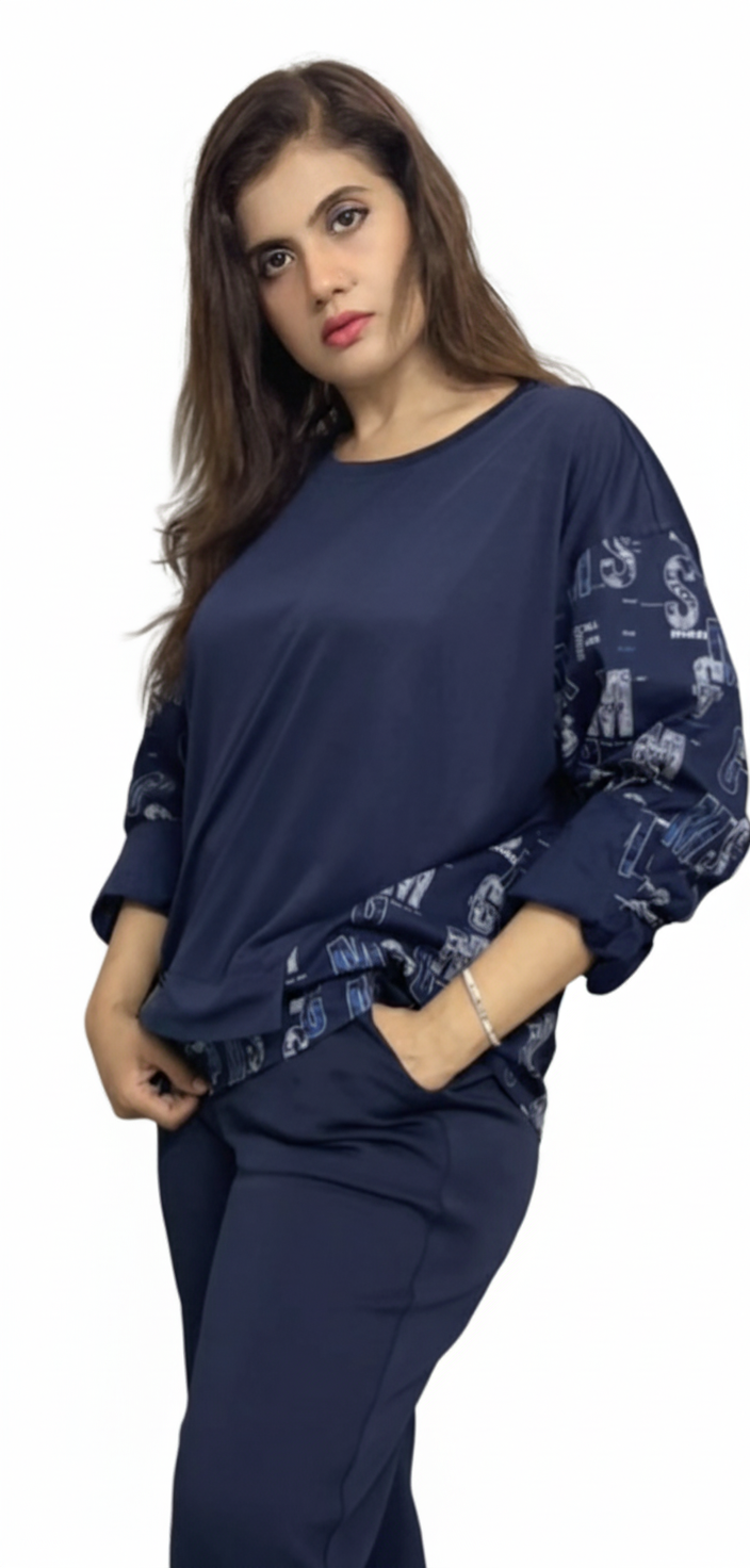 Luxury Style Layered Top with Blue Flapper