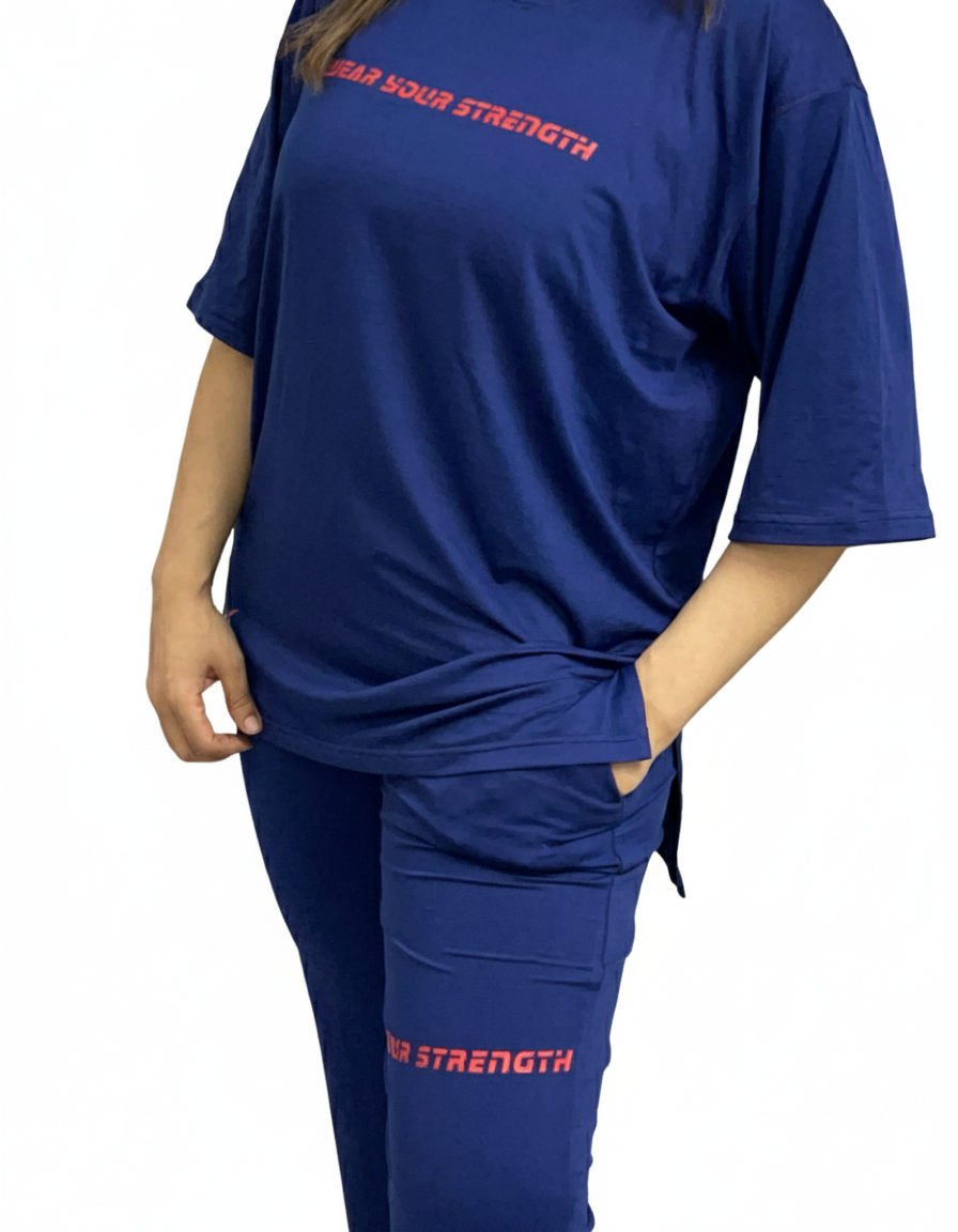 Women's Navy Oversized Active Wear Set