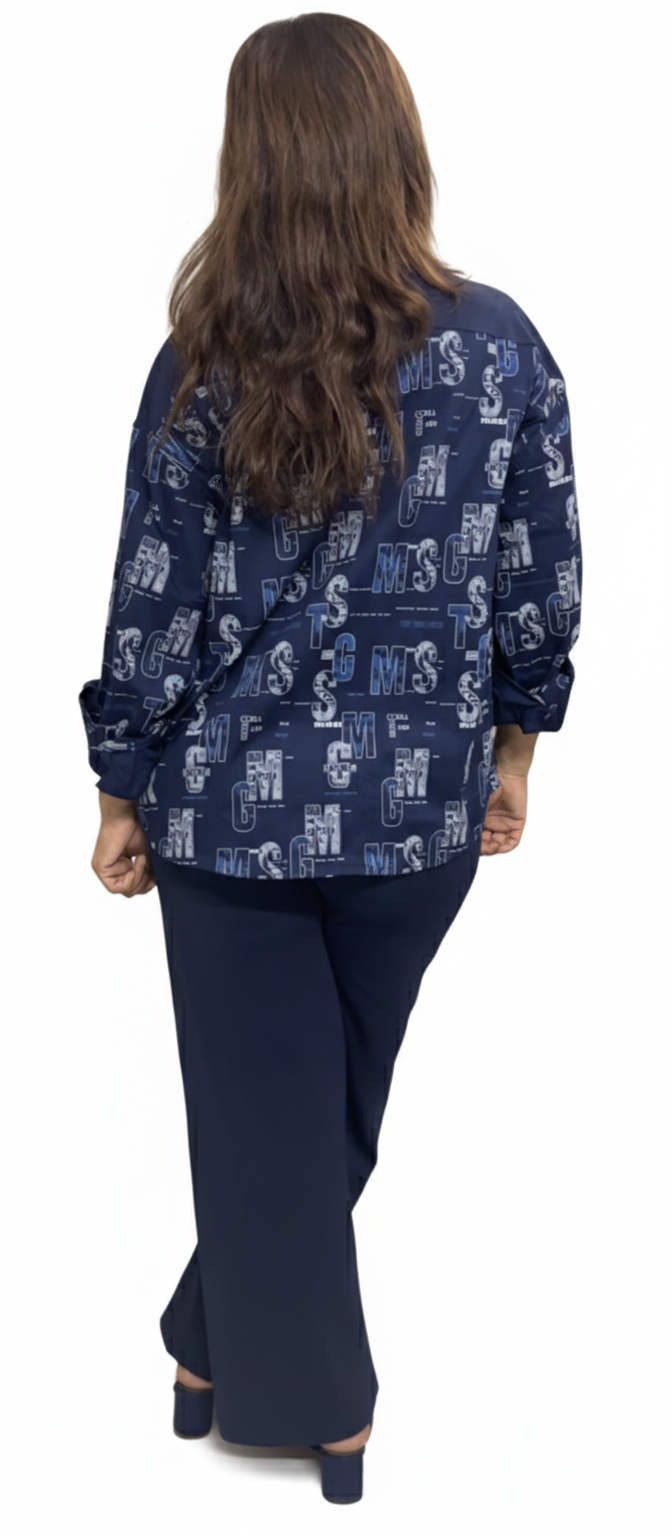 Luxury Style Layered Top with Blue Flapper