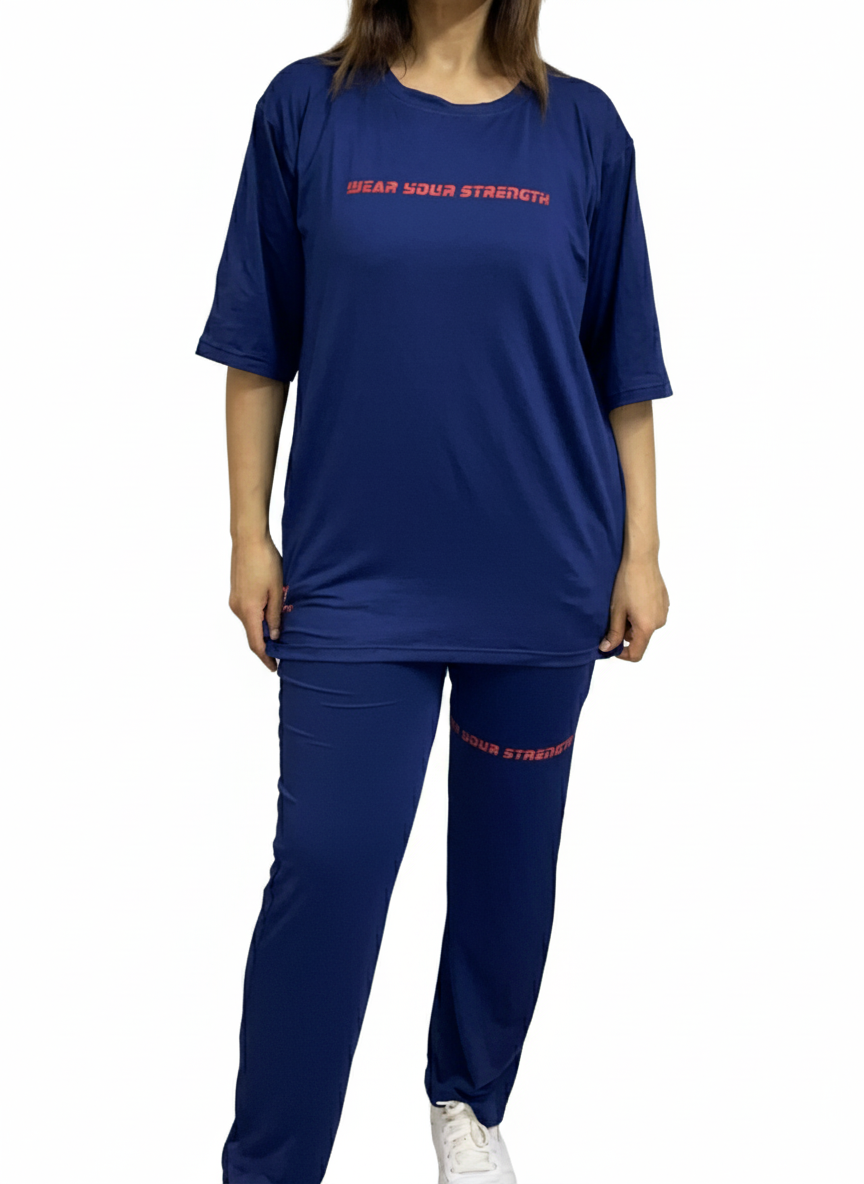 Women's Navy Oversized Active Wear Set
