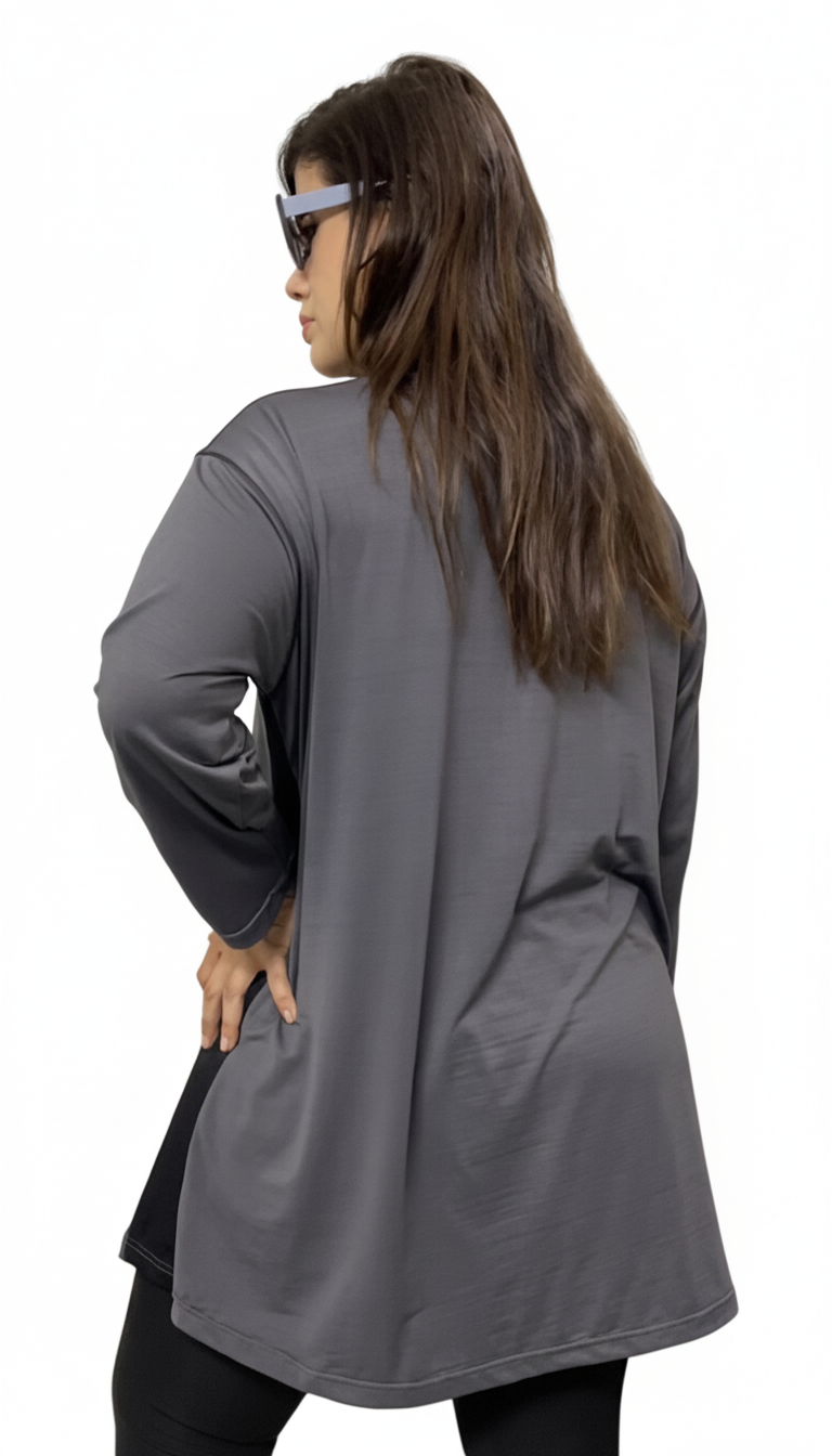 Longline Grey & Black Performance Jacket