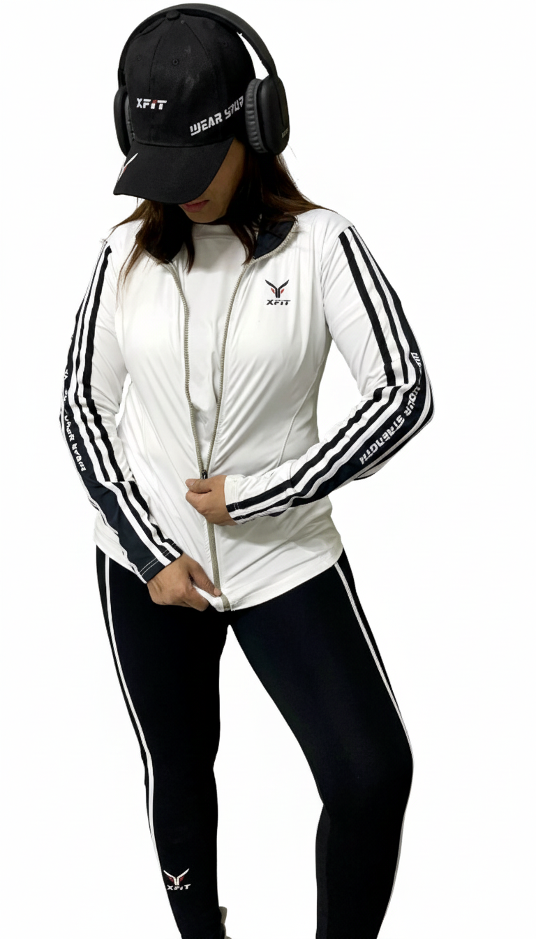 Monochromatic Zippered Track Jacket