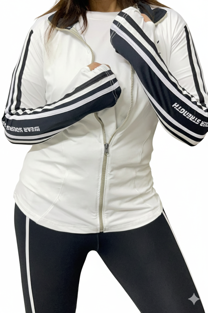 Monochromatic Zippered Track Jacket