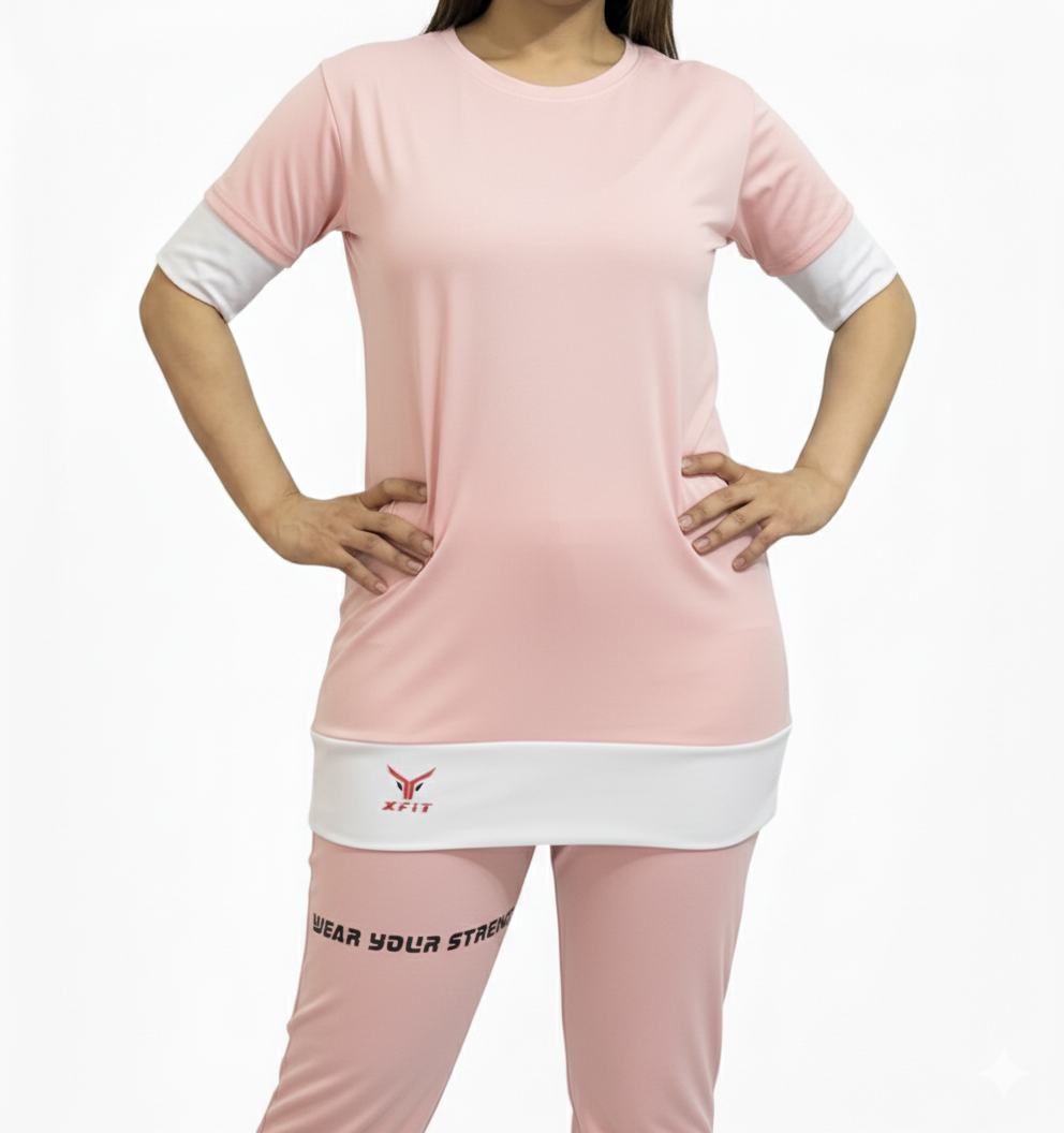 Women's Navy Blue & White Comfort Tunic Set