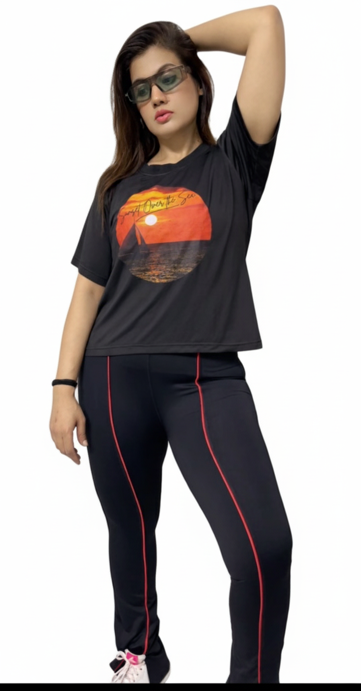 Sunset Over The Sea Graphic T-Shirt