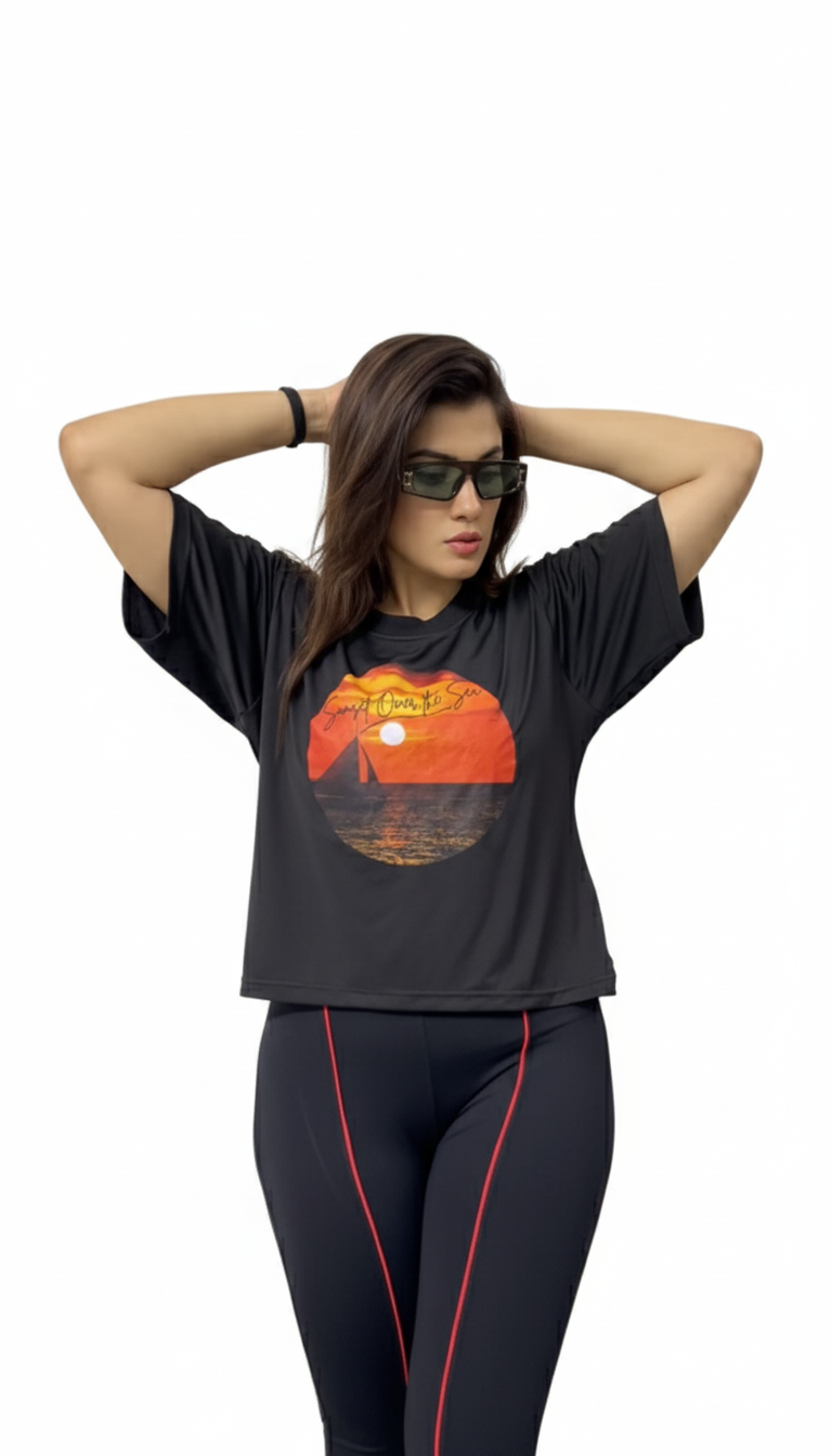 Sunset Over The Sea Graphic T-Shirt