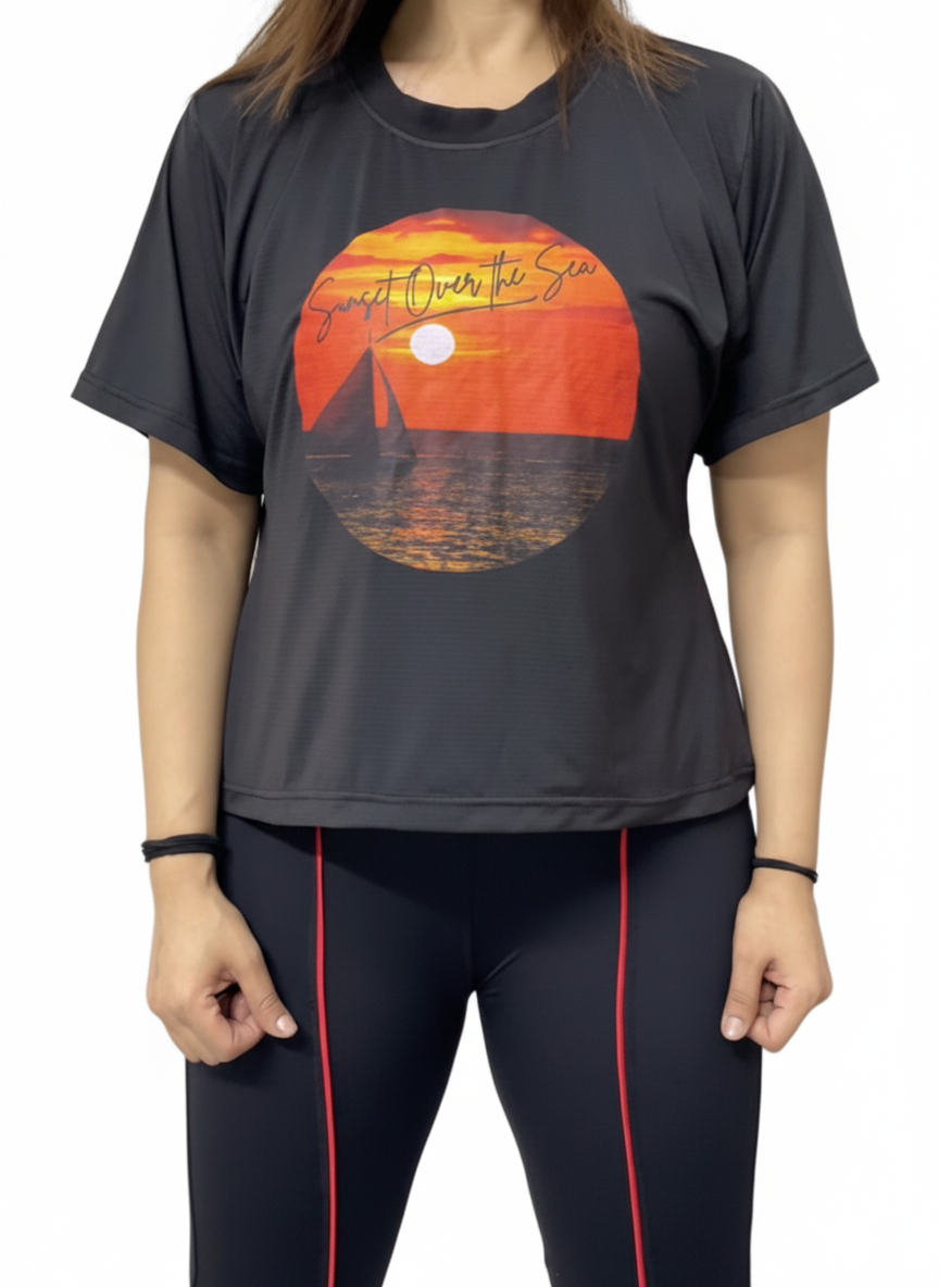 Sunset Over The Sea Graphic T-Shirt