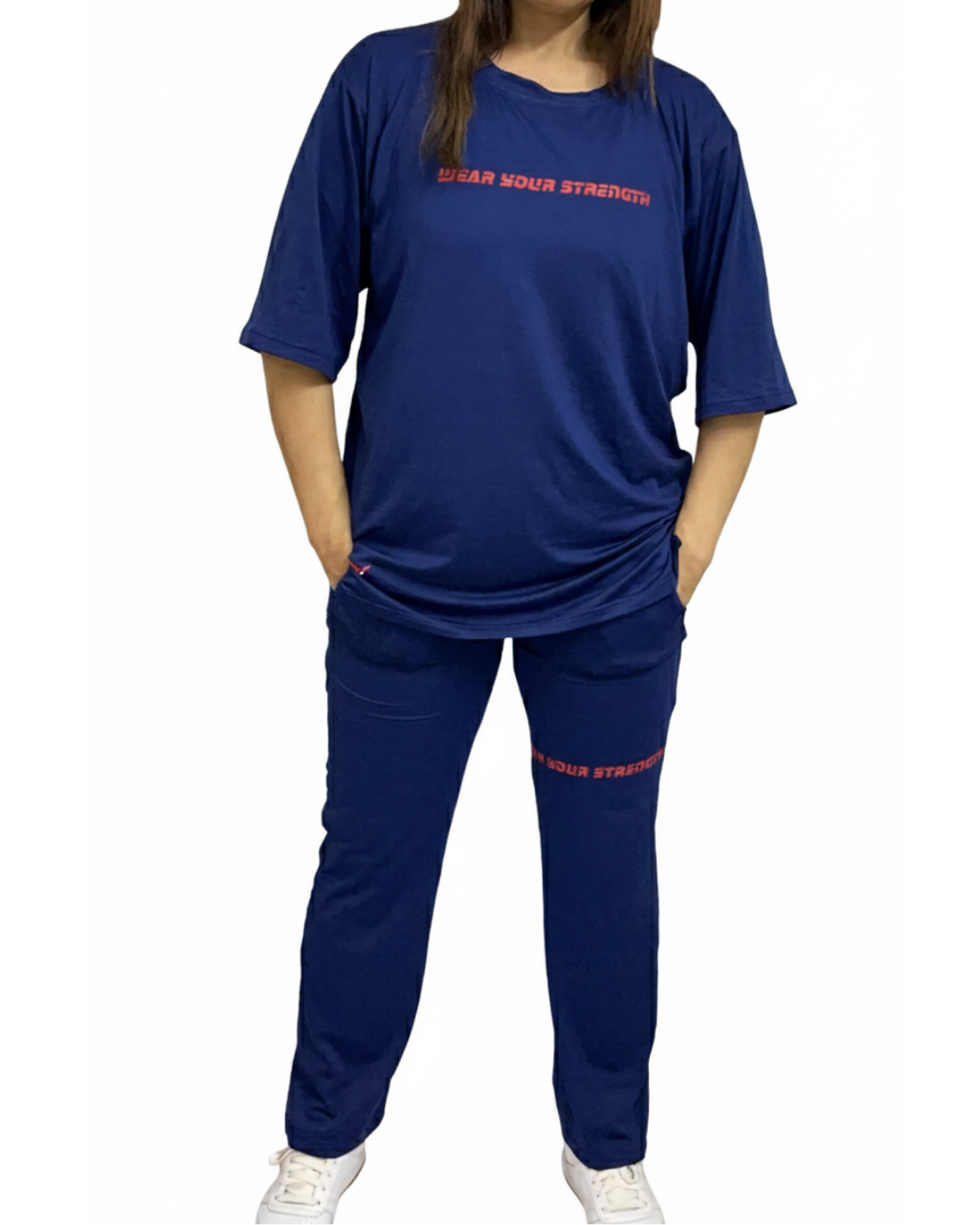 Women's Navy Oversized Active Wear Set
