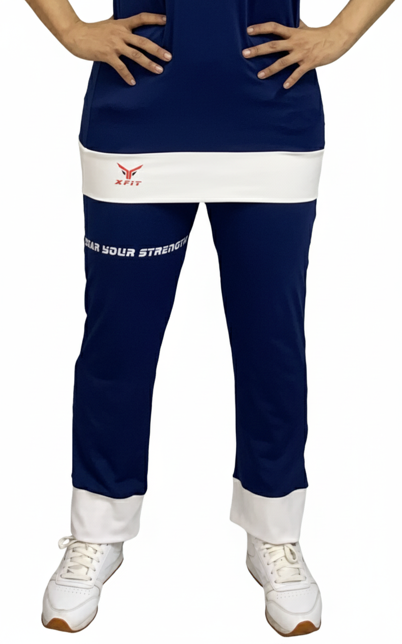 Women's Navy Blue & White Comfort Tunic Set